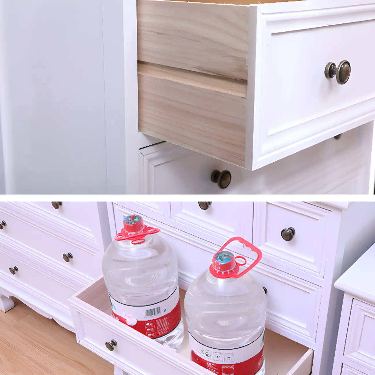 Rustic Wooden White Accent Cabinet with Multiple Drawers Image - 13 | homeyfad