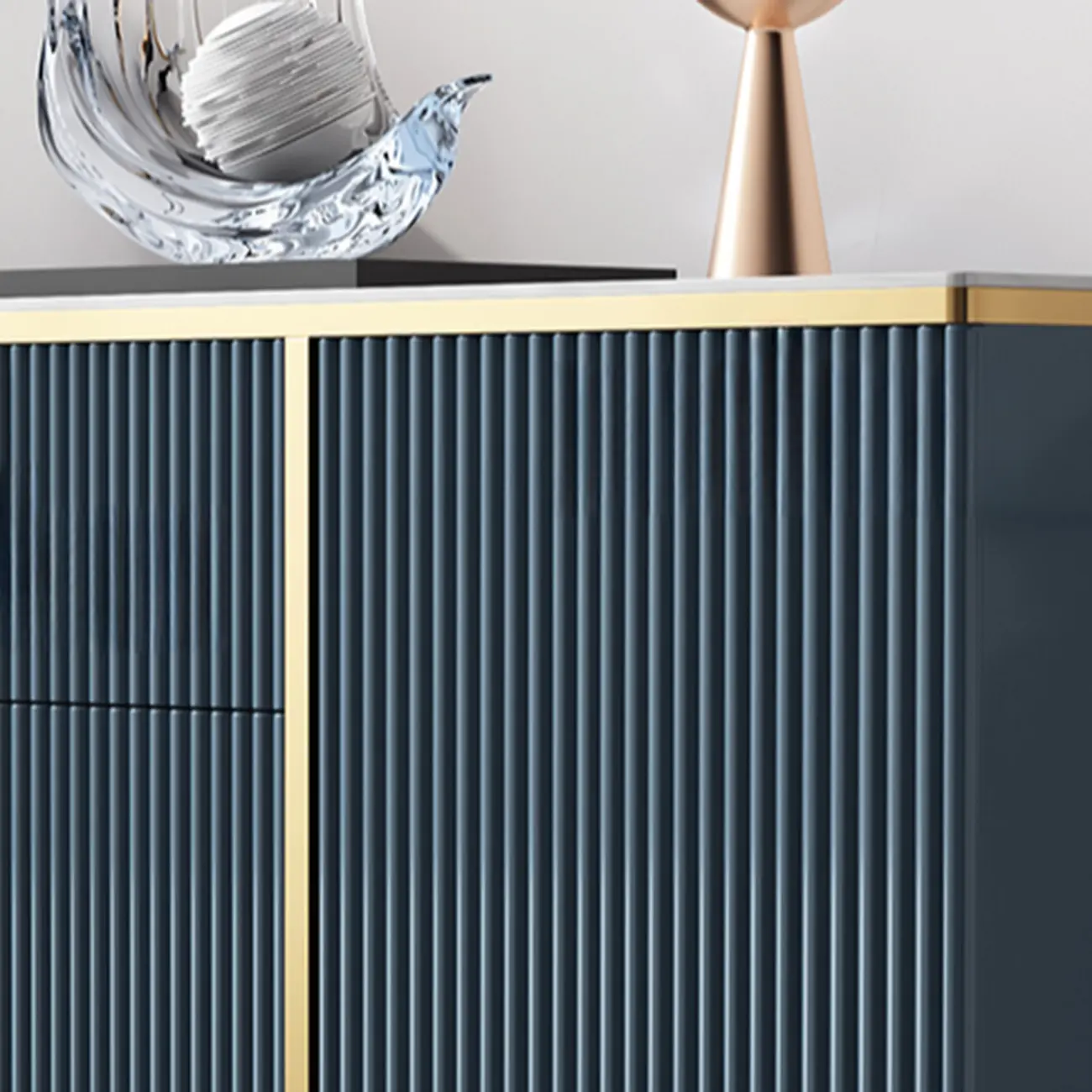 Freestanding Stone Top Sideboard Cabinet with Metal Legs  Image - 6 | homeyfad