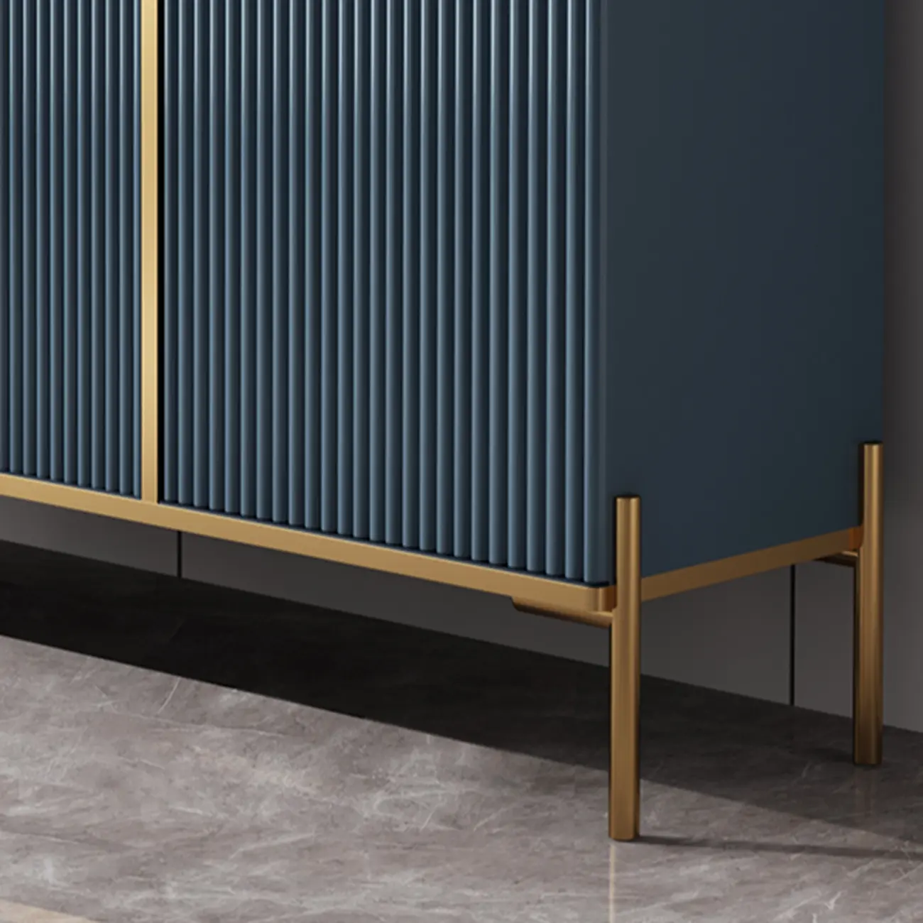 Freestanding Stone Top Sideboard Cabinet with Metal Legs  Image - 7 | homeyfad