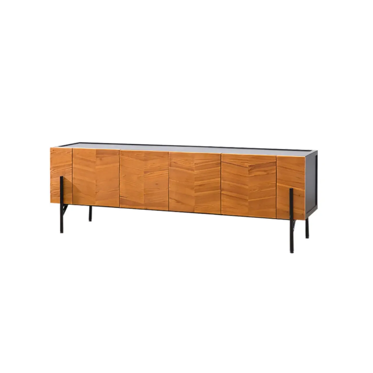 72" Free-Standing Brown Accent Cabinet for Living Room Decor Image - 6