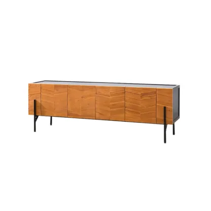 72" Free-Standing Brown Accent Cabinet for Living Room Decor Image - 6