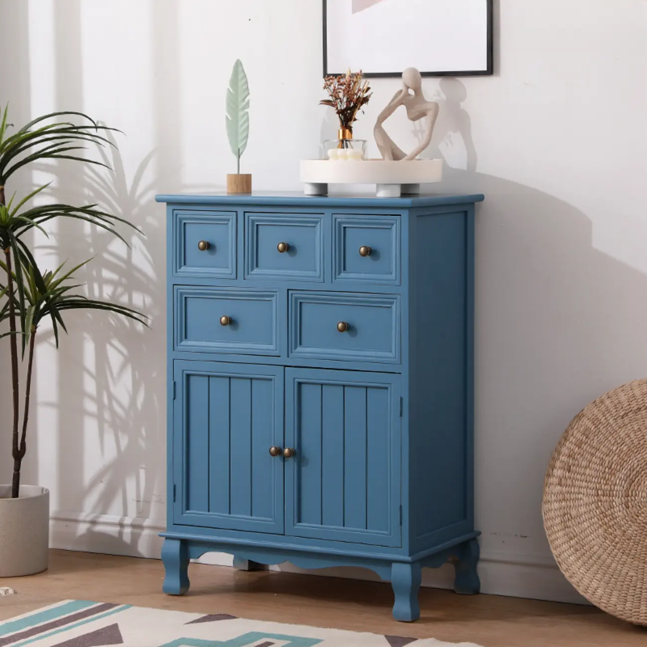 Rustic Waterproof Accent Cabinet for Living Room Storage Image - 7 | homeyfad