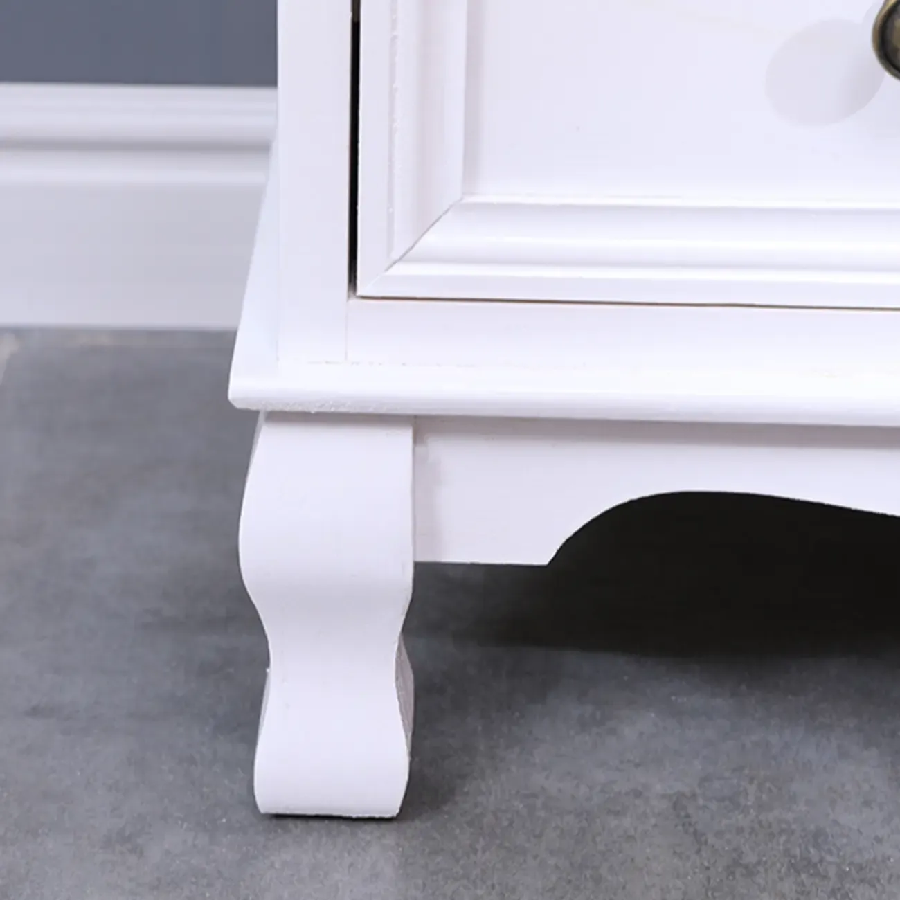 Rustic Wooden White Accent Cabinet with Multiple Drawers Image - 16