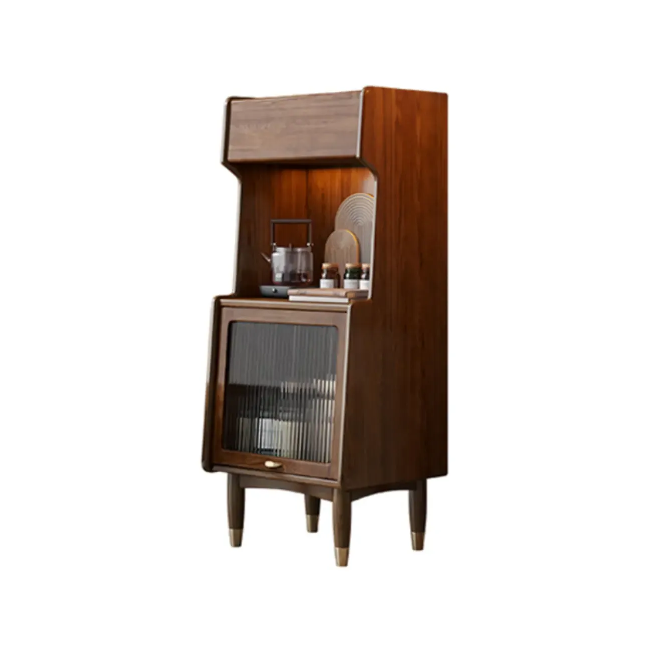 Modern Wooden Brown Wine Cabinet for Living Room Display | HomeyFad
