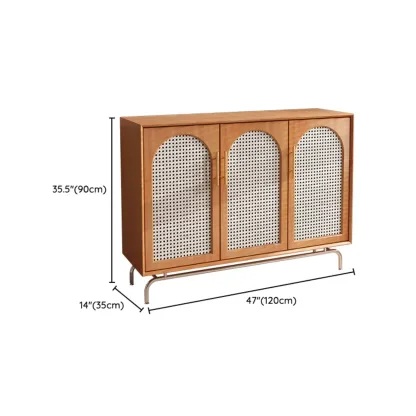 Tropical Pine Wood Accent Cabinet in Rectangular Shape Image - 14
