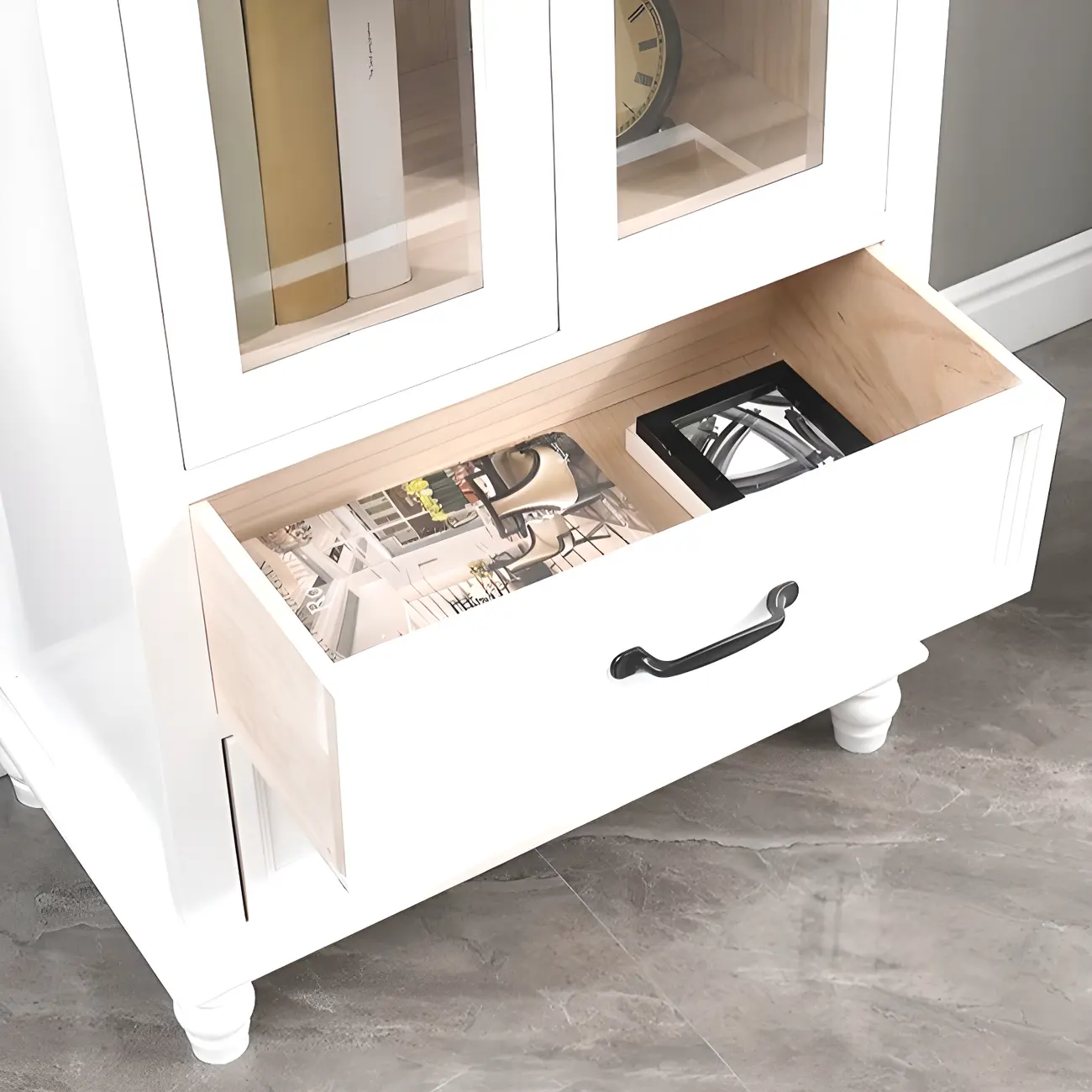 Modern Solid Wood White Cabinet for Versatile Home Storage Image - 21 | homeyfad