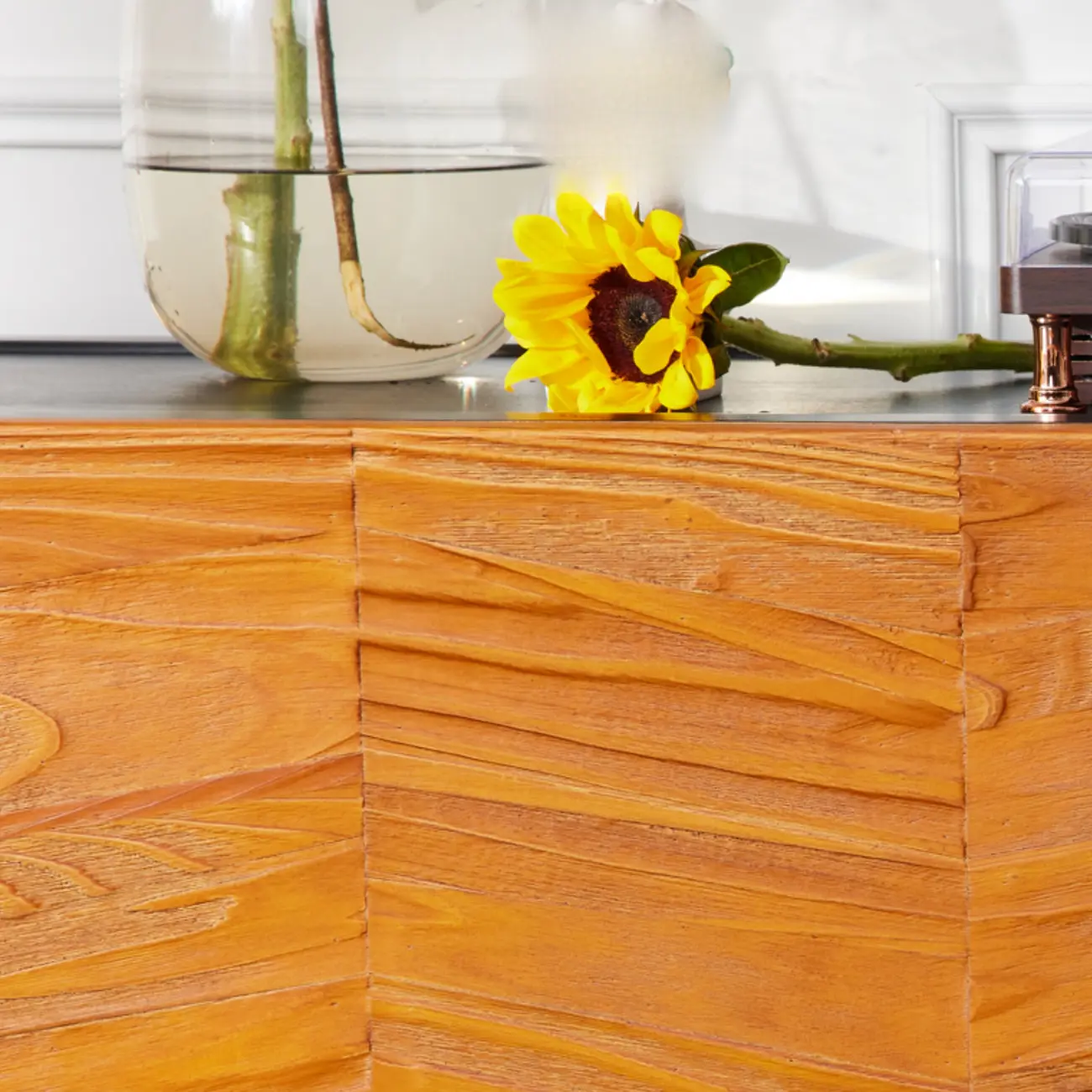 72" Free-Standing Brown Accent Cabinet for Living Room Decor Image - 8 | homeyfad