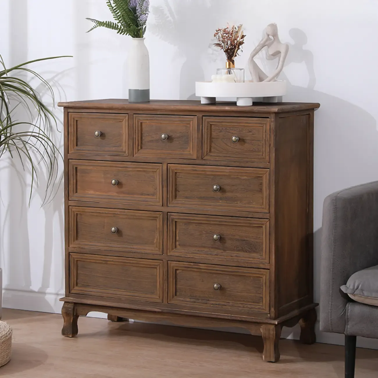 Rustic Waterproof Accent Cabinet for Living Room Storage Image - 9