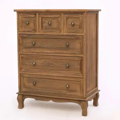 Rustic Wooden White Accent Cabinet with Multiple Drawers Image - 18