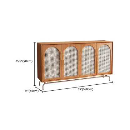 Tropical Pine Wood Accent Cabinet in Rectangular Shape Image - 16