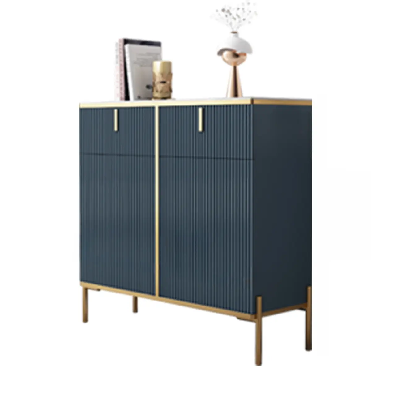 Freestanding Stone Top Sideboard Cabinet with Metal Legs  Image - 15 | homeyfad