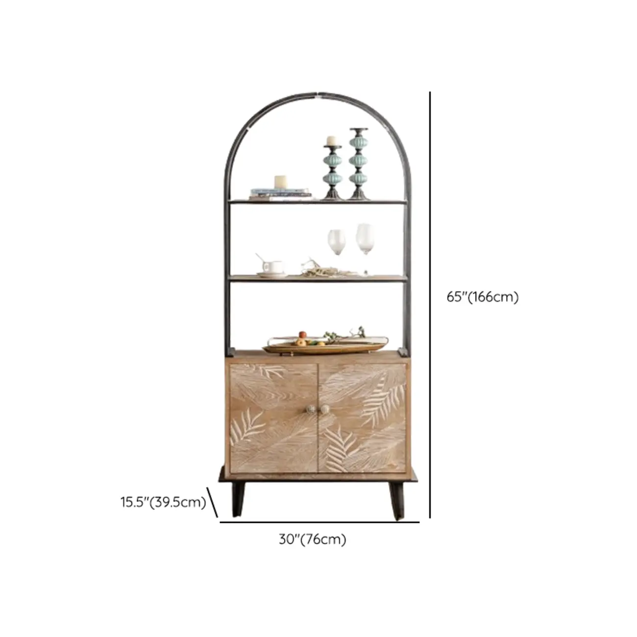 French Country Wooden Parlor Cabinet with Leaf Patterns Image - 18 | homeyfad