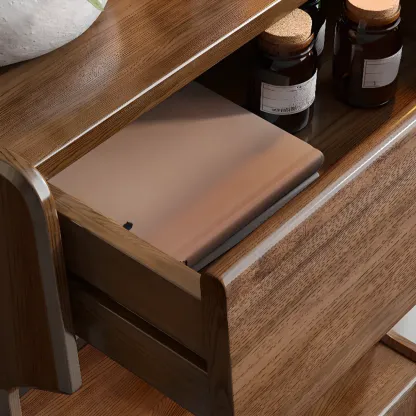 Modern Wooden Brown Wine Cabinet for Living Room Display Image - 9