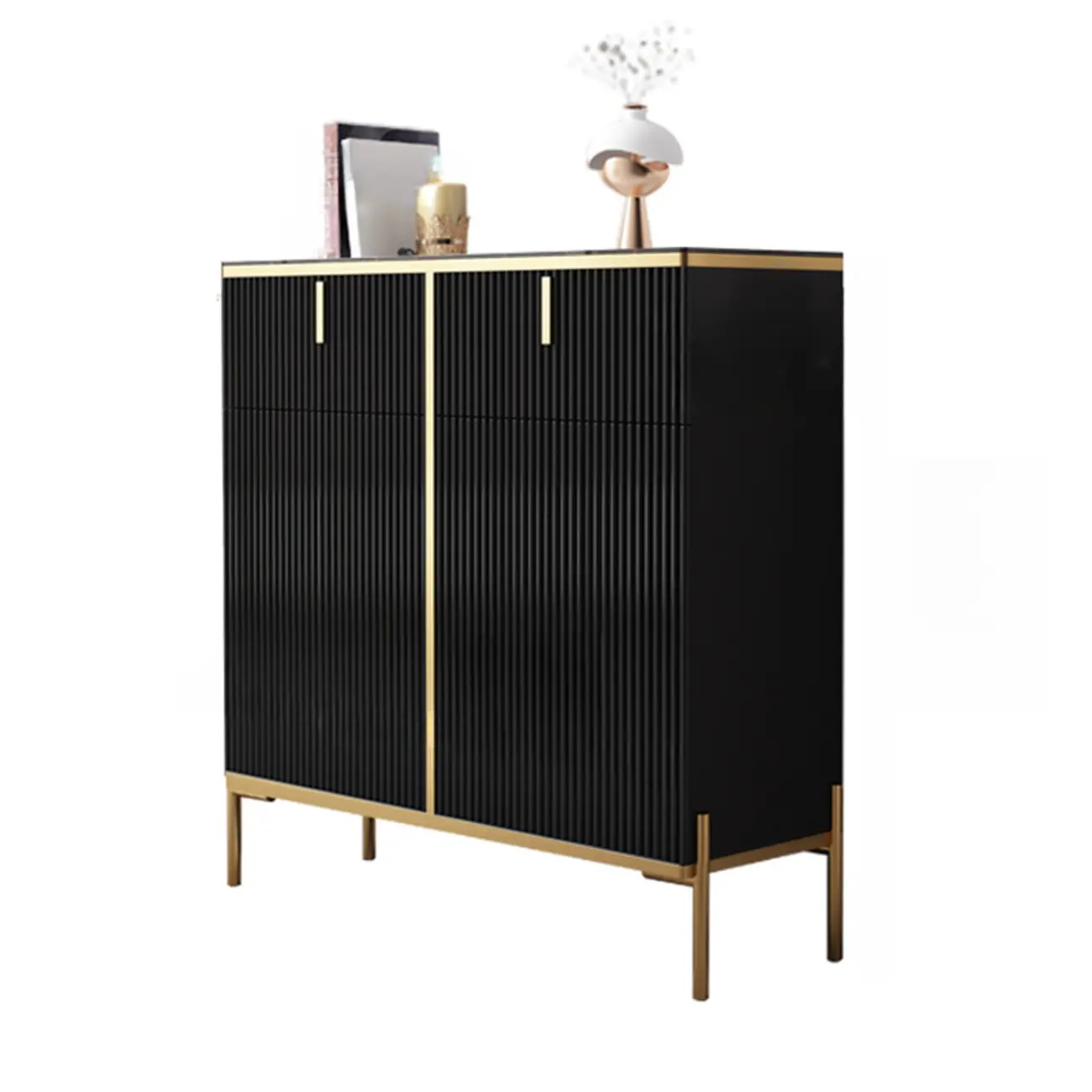 Freestanding Stone Top Sideboard Cabinet with Metal Legs  Image - 16 | homeyfad