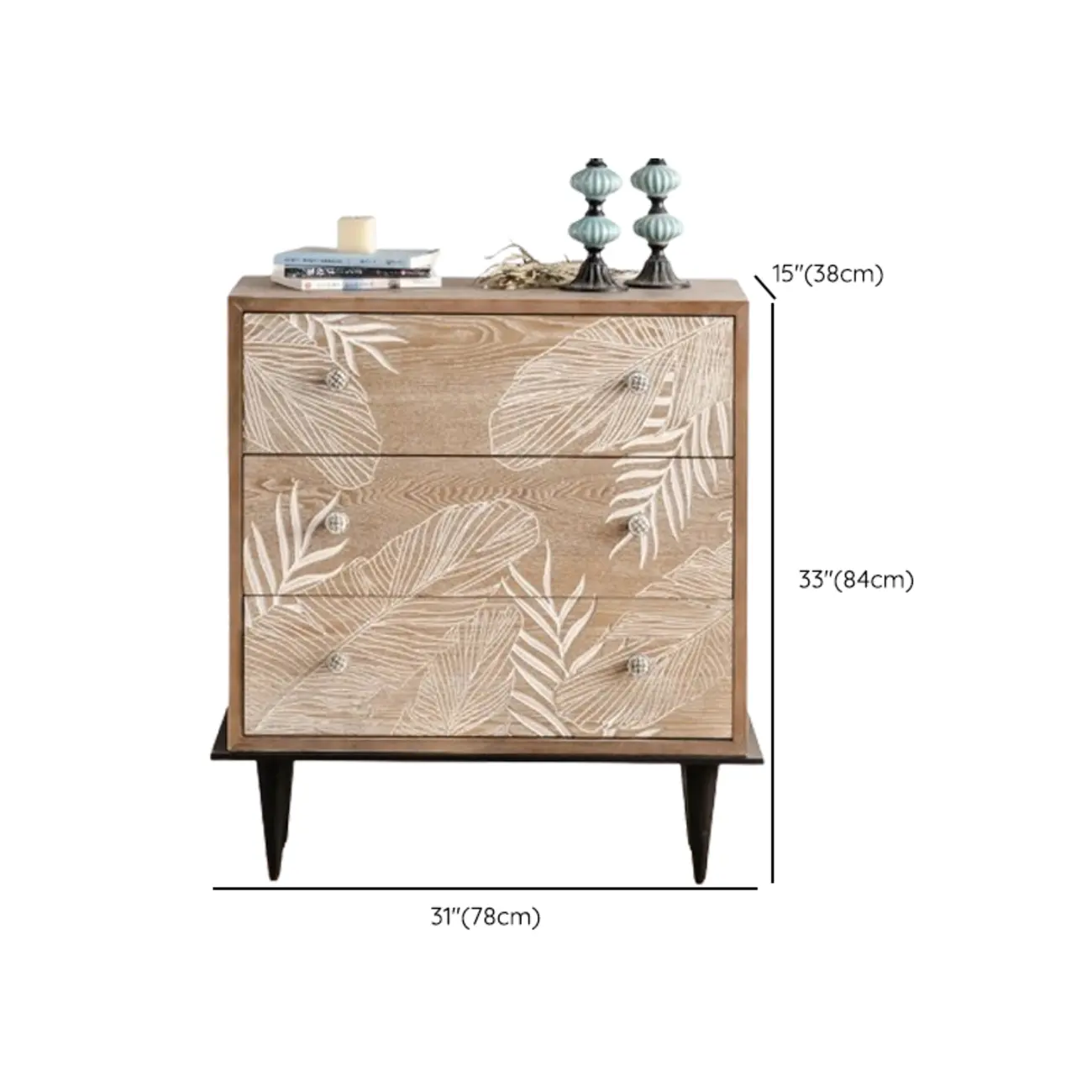 French Country Wooden Parlor Cabinet with Leaf Patterns Image - 19 | homeyfad