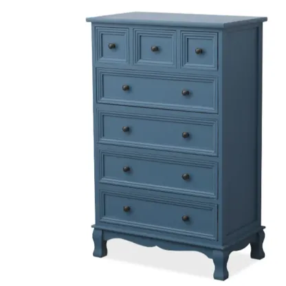 Rustic Wooden White Accent Cabinet with Multiple Drawers Image - 23