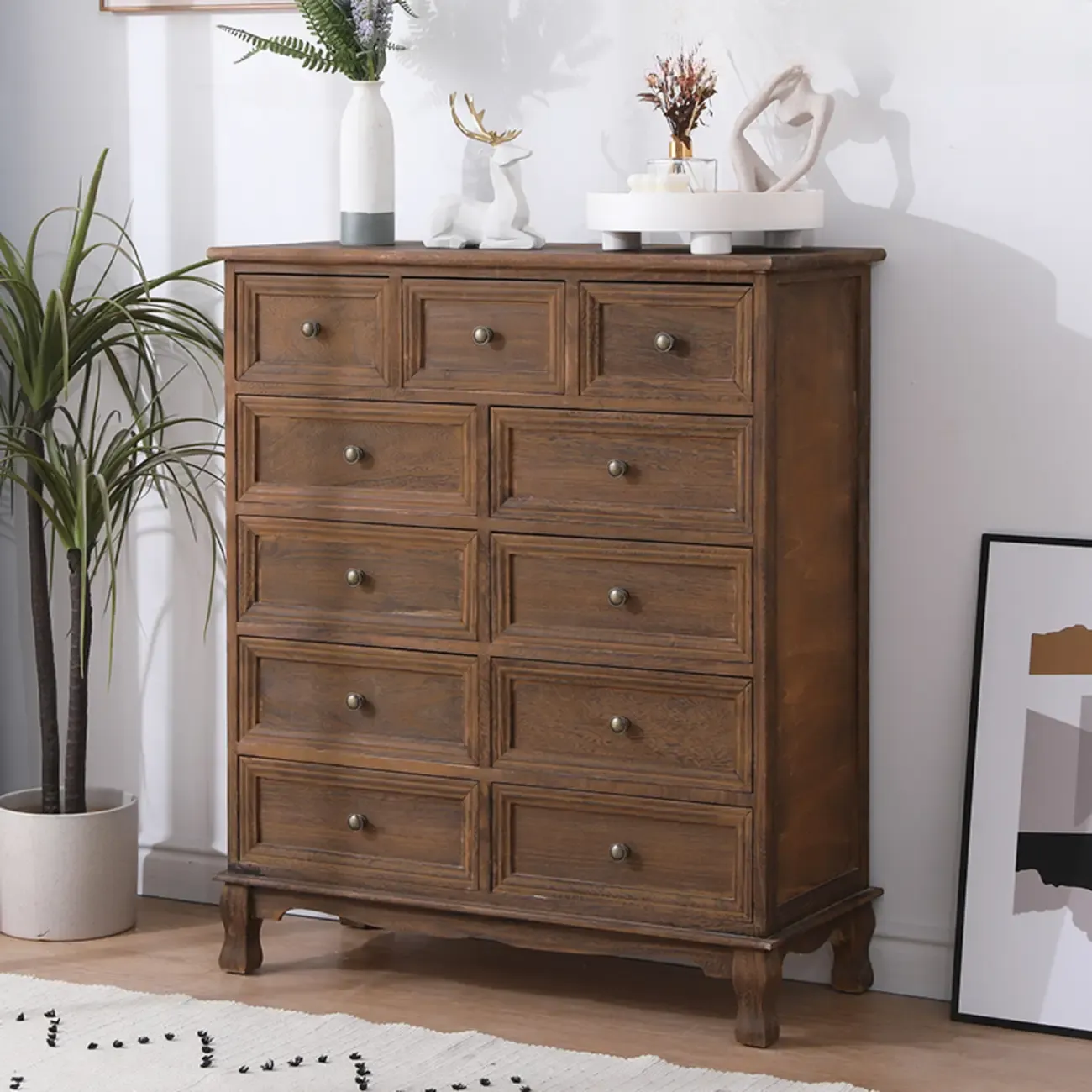 Rustic Waterproof Accent Cabinet for Living Room Storage Image - 14