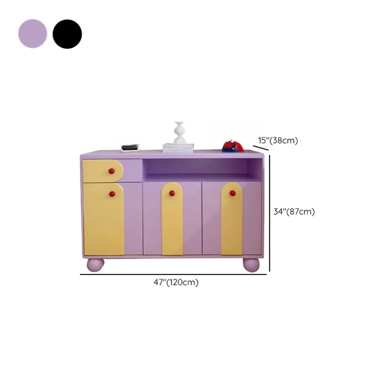Adorable Purple Accent Cabinet with Exterior Shelf  #size | homeyfad
