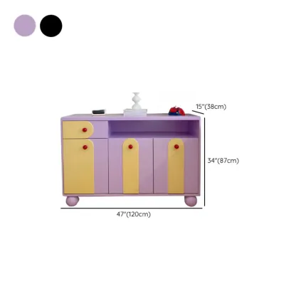 Adorable Purple Accent Cabinet with Exterior Shelf  #size