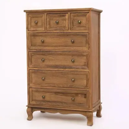 Rustic Wooden White Accent Cabinet with Multiple Drawers Image - 24