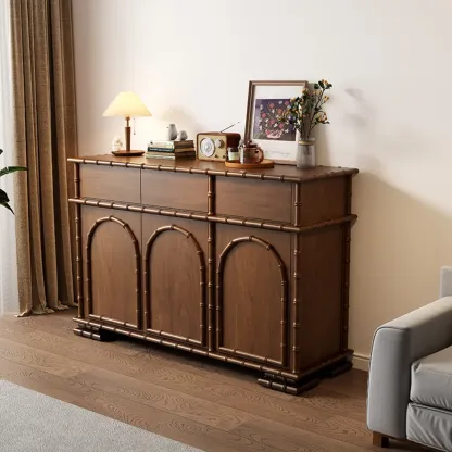 Modern Brown Wooden Sideboard with Storage Image - 2