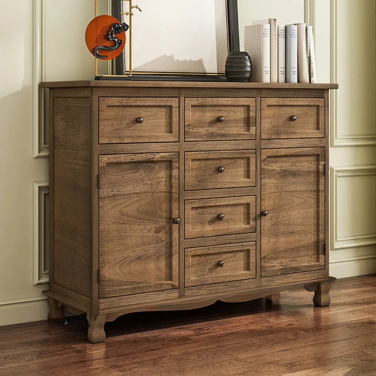 Rustic Waterproof Accent Cabinet for Living Room Storage Image - 19 | homeyfad