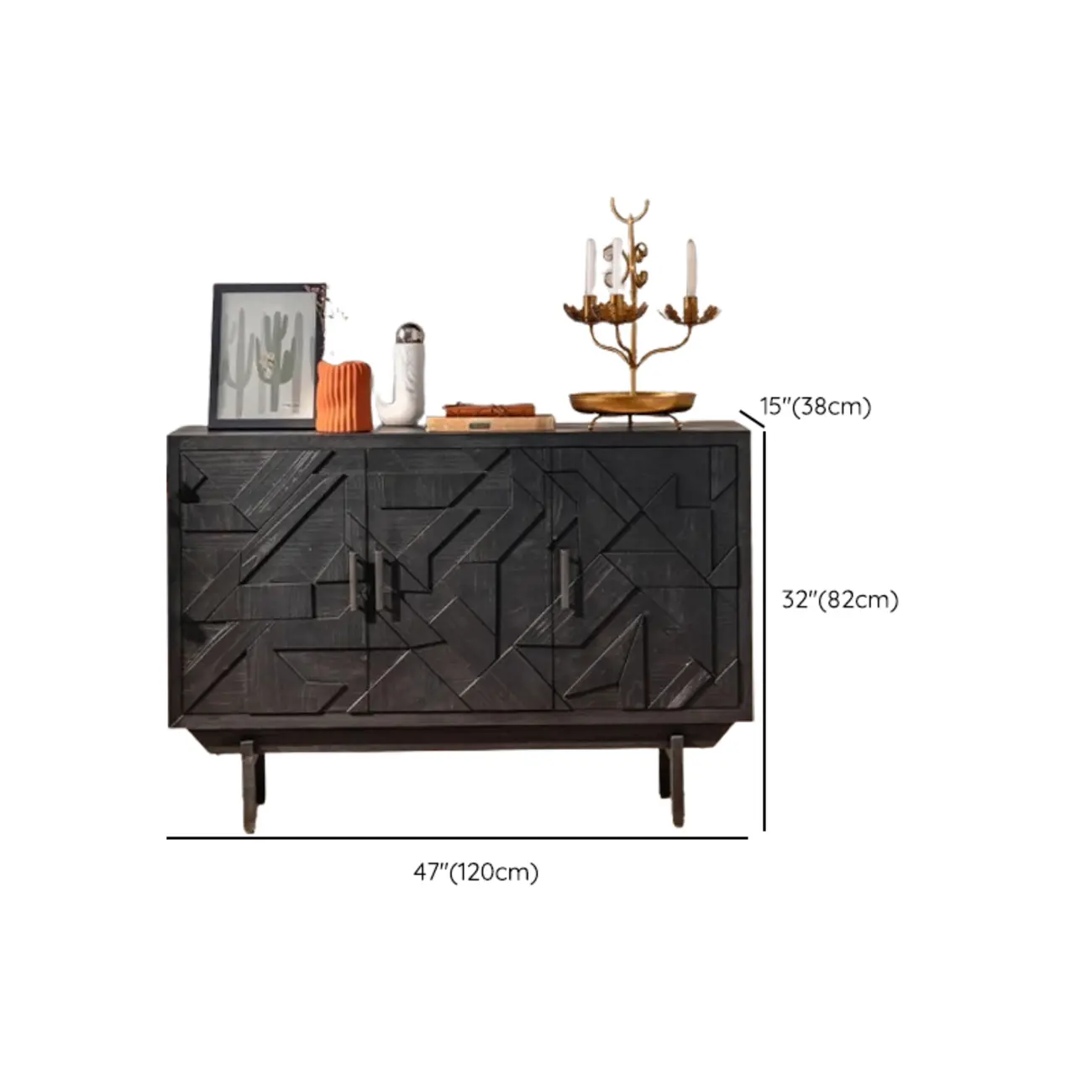 Rectangular Black Parlor Accent Cabinet with Straight Legs Image - 16 | homeyfad