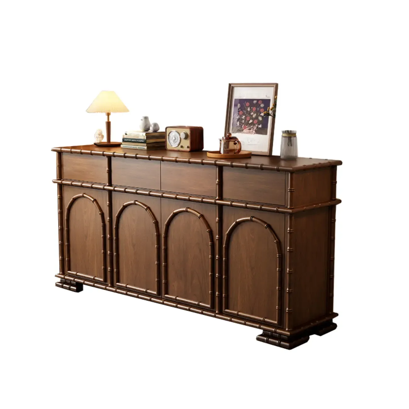 Modern Brown Wooden Sideboard with Storage Image - 5