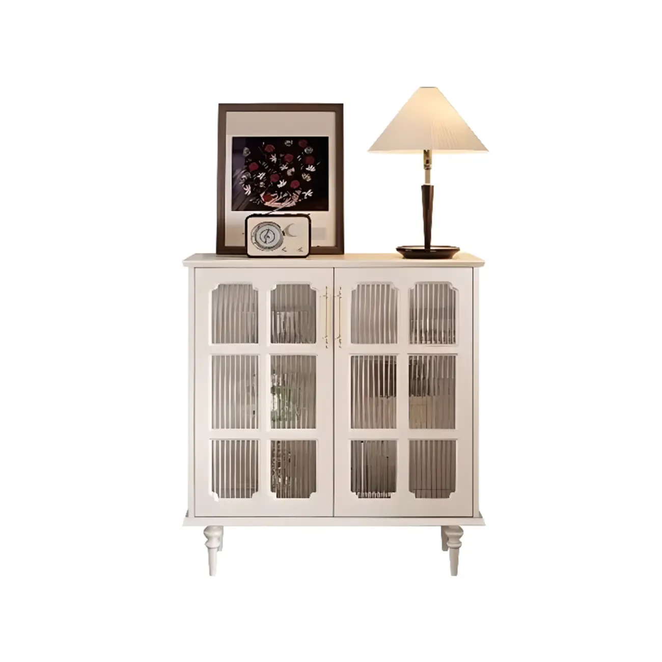 Modern Black Accent Cabinet for Living Room with Glass Door Image - 3