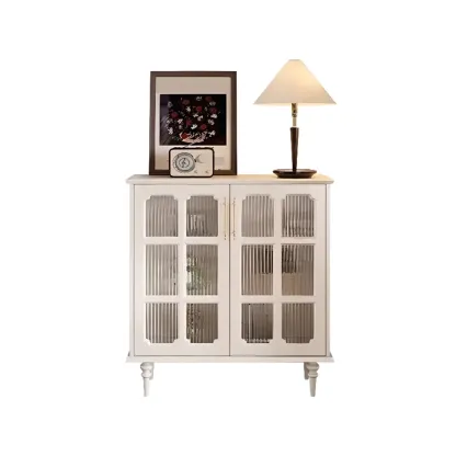 Modern Black Accent Cabinet for Living Room with Glass Door Image - 3