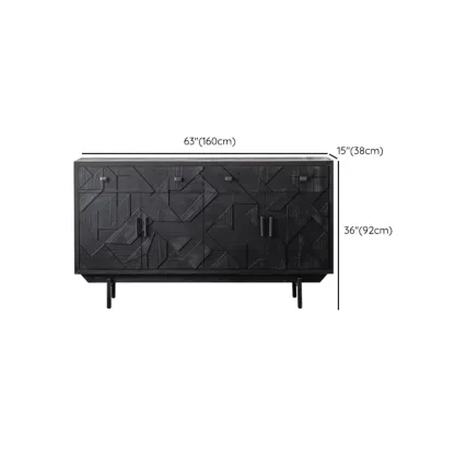 Rectangular Black Parlor Accent Cabinet with Straight Legs Image - 18