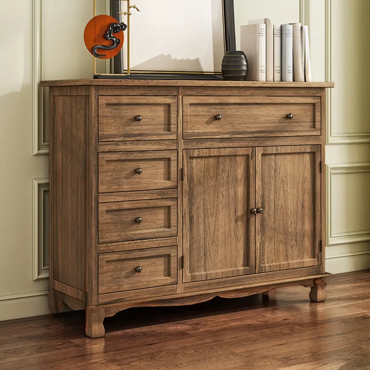 Rustic Waterproof Accent Cabinet for Living Room Storage Image - 22