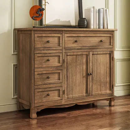 Rustic Waterproof Accent Cabinet for Living Room Storage Image - 22