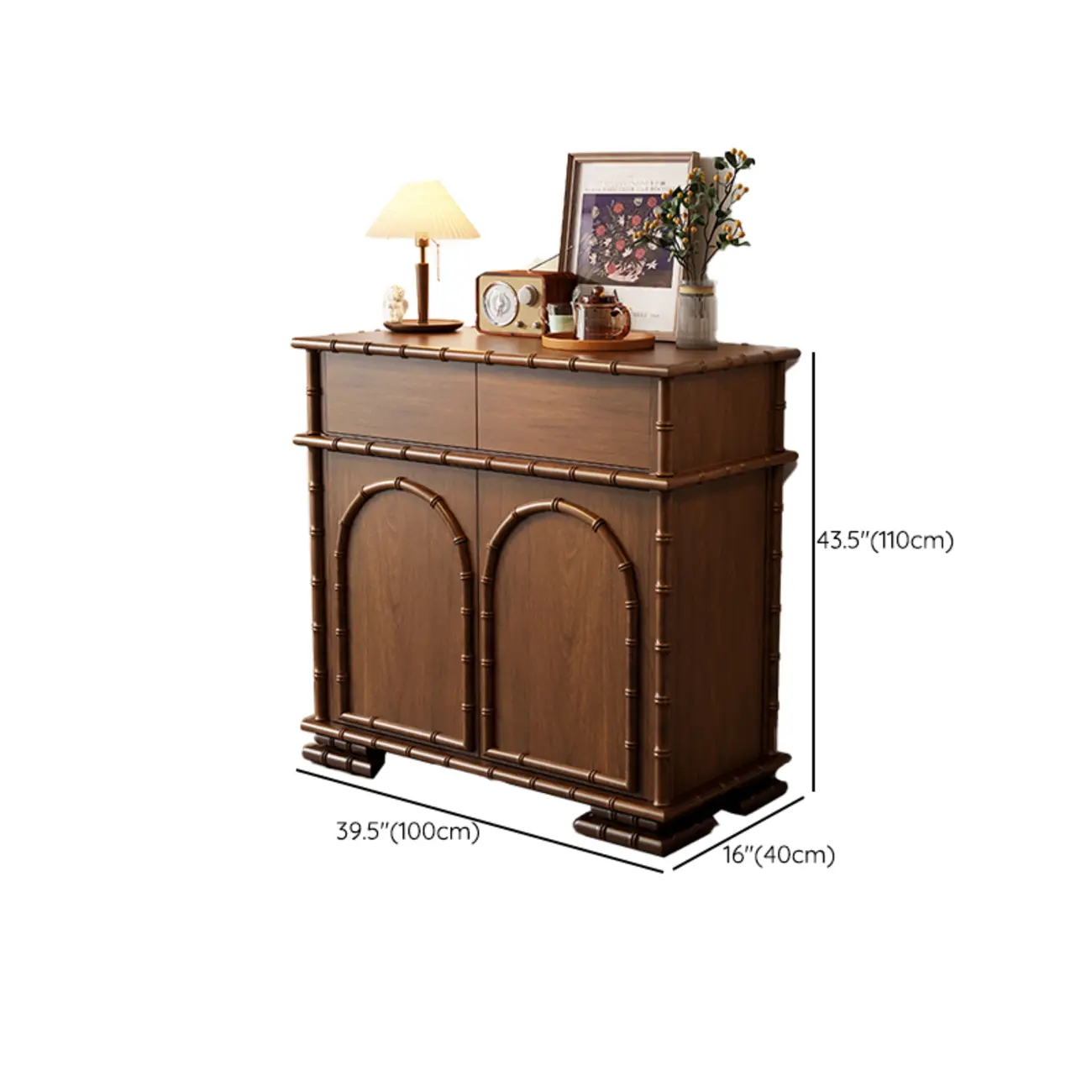 Modern Brown Wooden Sideboard with Storage #size | homeyfad