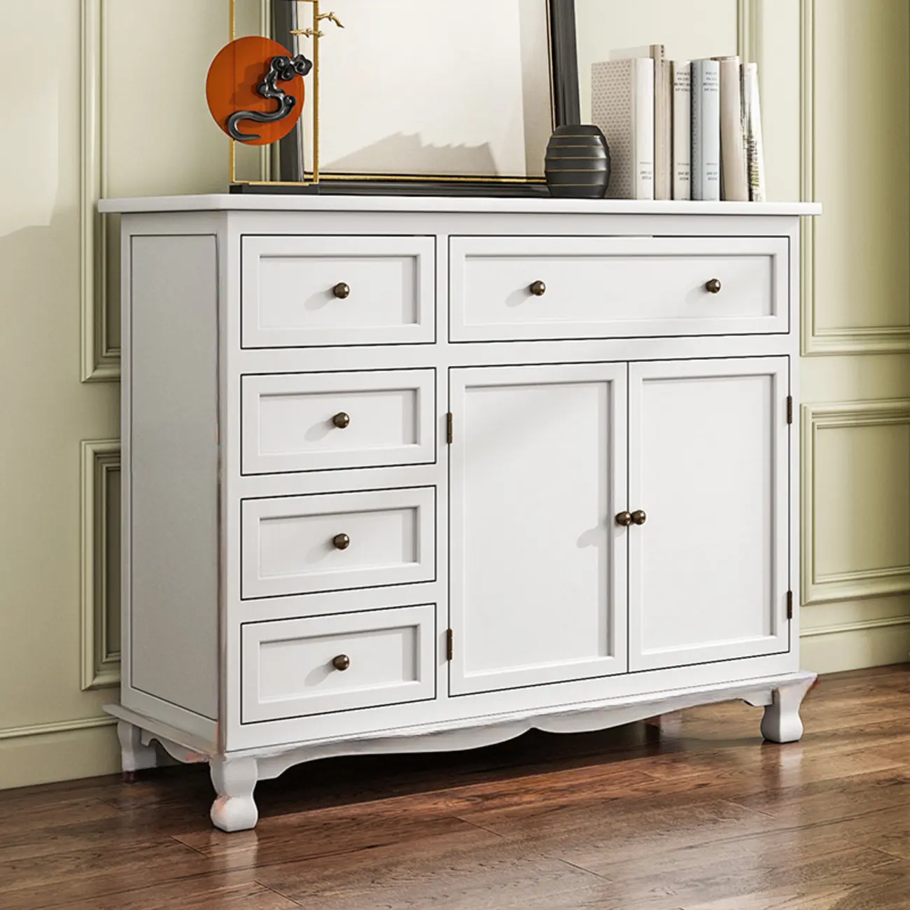 Rustic Waterproof Accent Cabinet for Living Room Storage Image - 23 | homeyfad