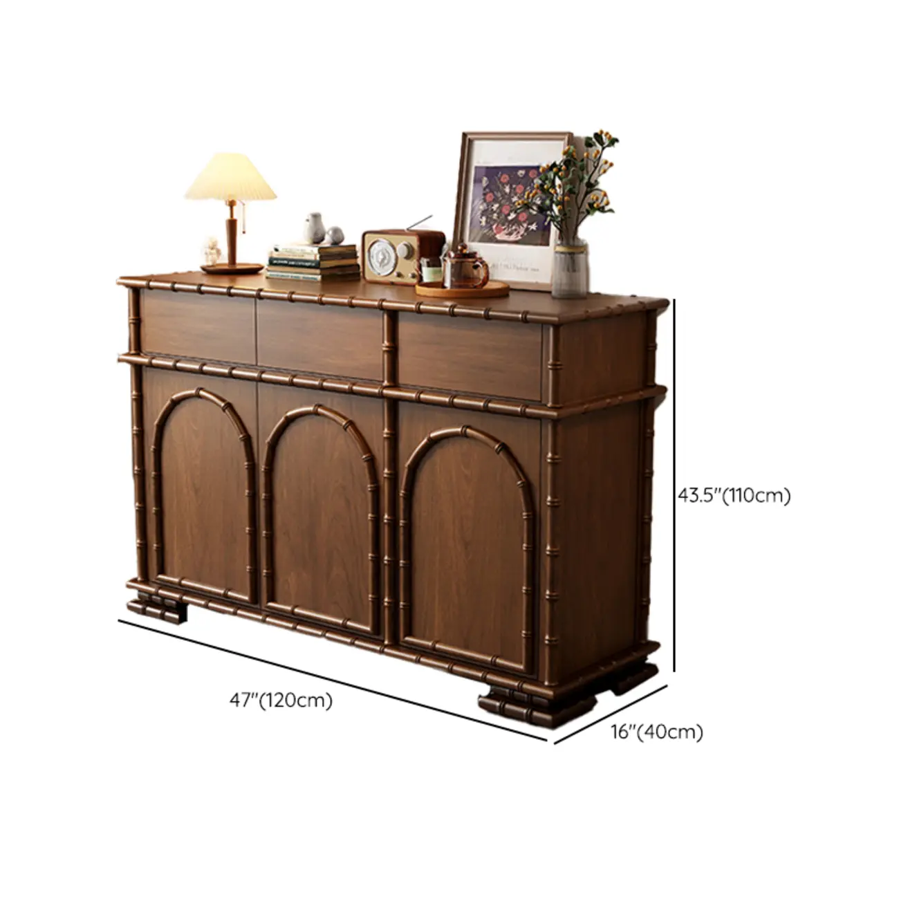 Modern Brown Wooden Sideboard with Storage Image - 9 | homeyfad