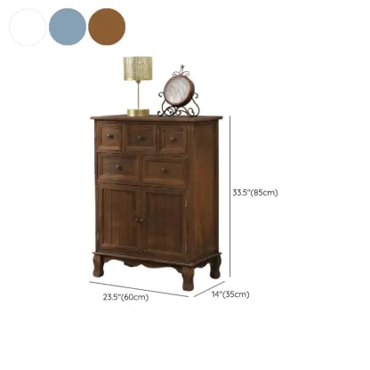 Rustic Wooden White Accent Cabinet with Multiple Drawers #size