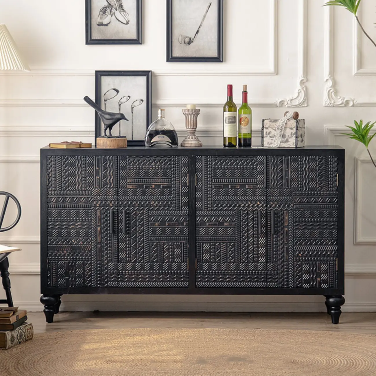 Modern Pine Sideboard with Storage for Living Room Image - 1 | homeyfad