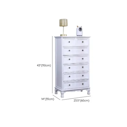 Rustic Wooden White Accent Cabinet with Multiple Drawers Image - 35