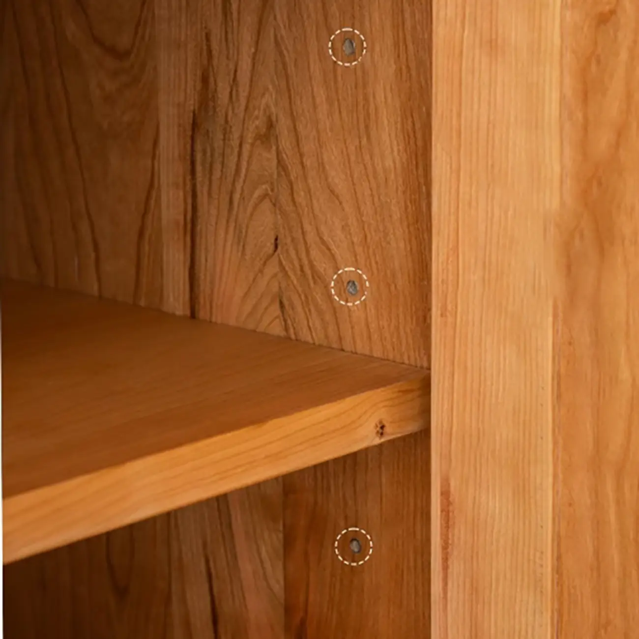 Scandinavian Pine Living Room Cabinet with Natural Finish Image - 9 | homeyfad