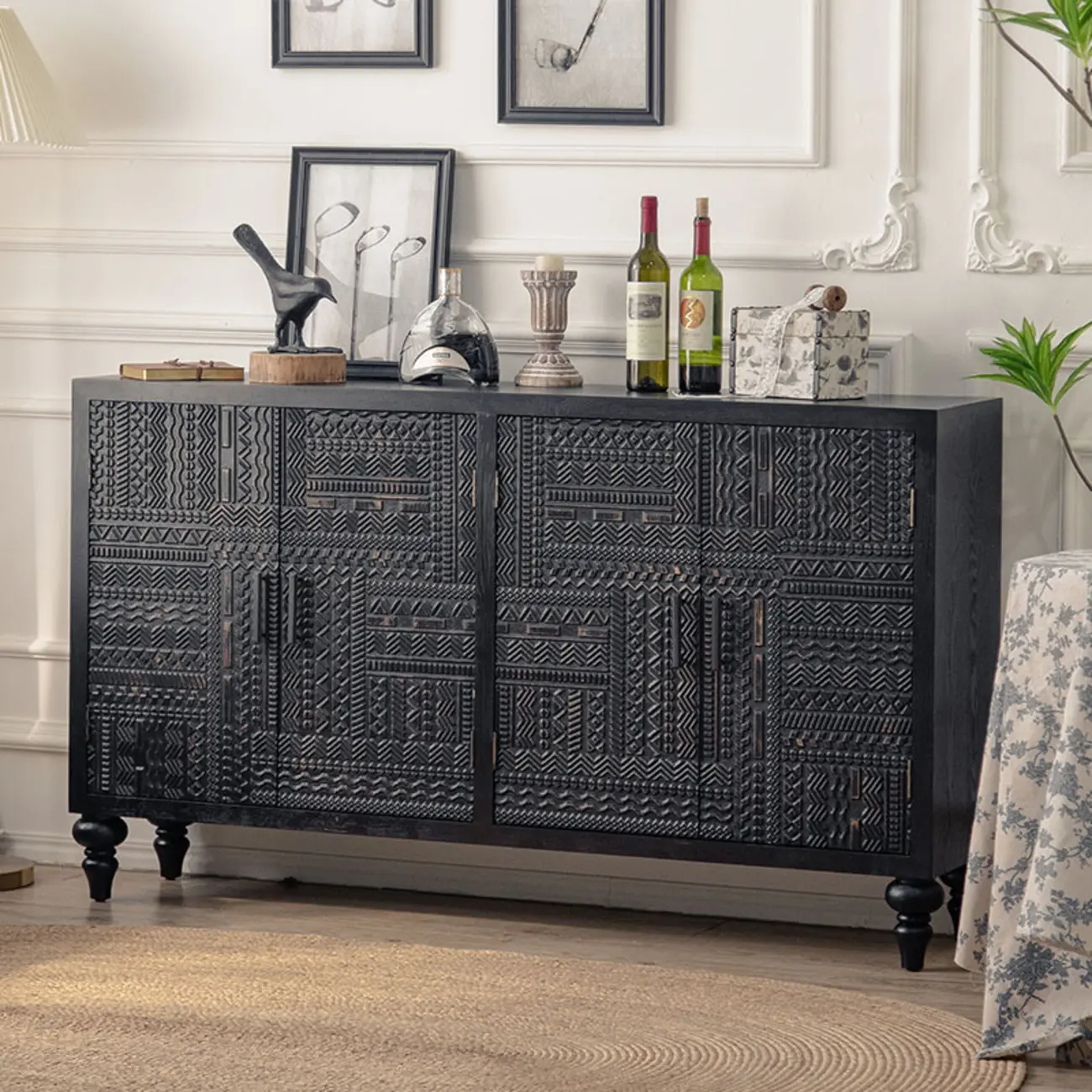 Modern Pine Sideboard with Storage for Living Room Image - 2 | homeyfad