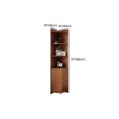Modern Ample Storage Brown Wooden Corner Display Cabinet #size