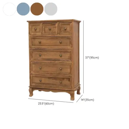 Rustic Wooden White Accent Cabinet with Multiple Drawers Image - 37