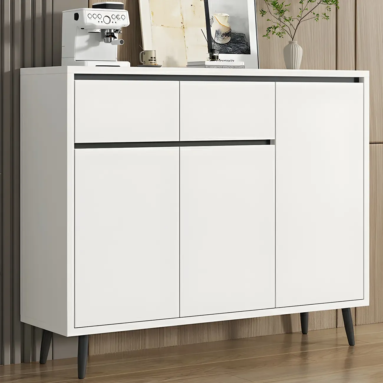 Modern Wooden Sideboard with Multi-Drawers and Cabinets Image - 3