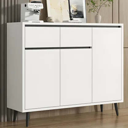 Modern Wooden Sideboard with Multi-Drawers and Cabinets Image - 3