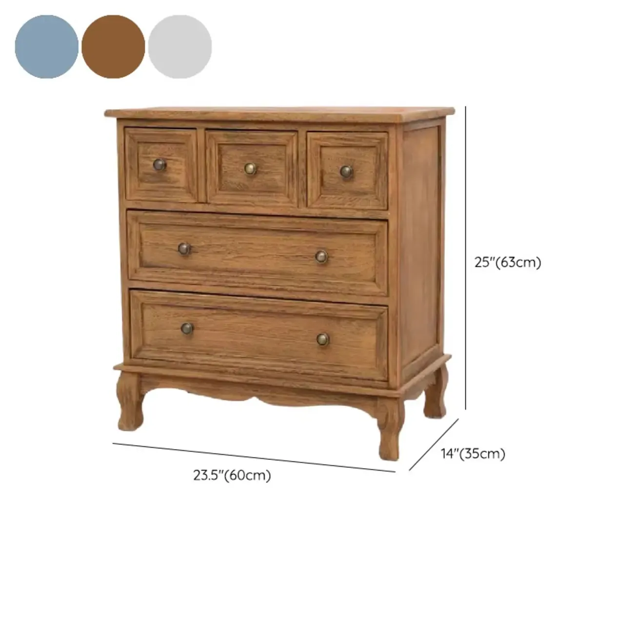 Rustic Wooden White Accent Cabinet with Multiple Drawers Image - 38