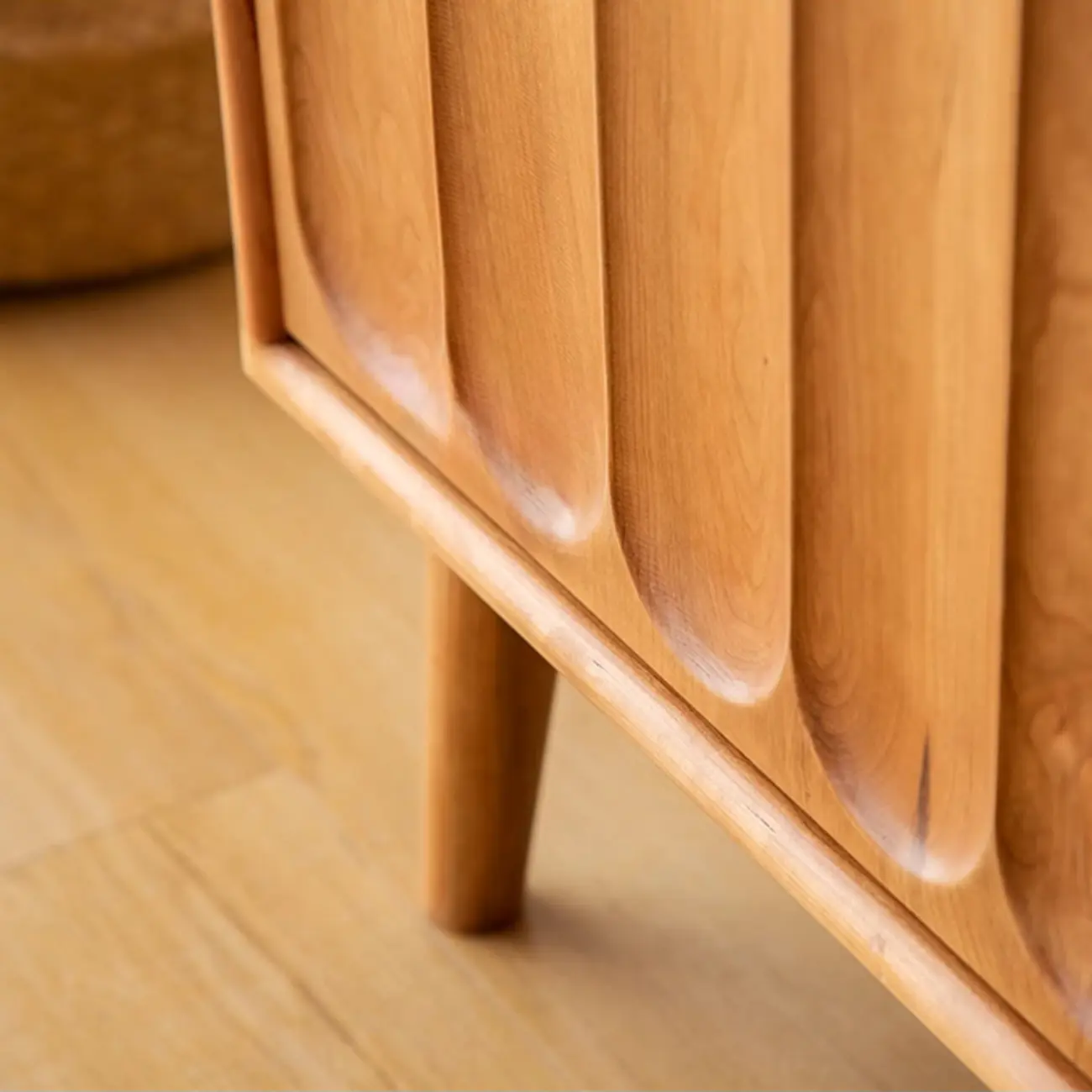 Scandinavian Pine Living Room Cabinet with Natural Finish Image - 11 | homeyfad