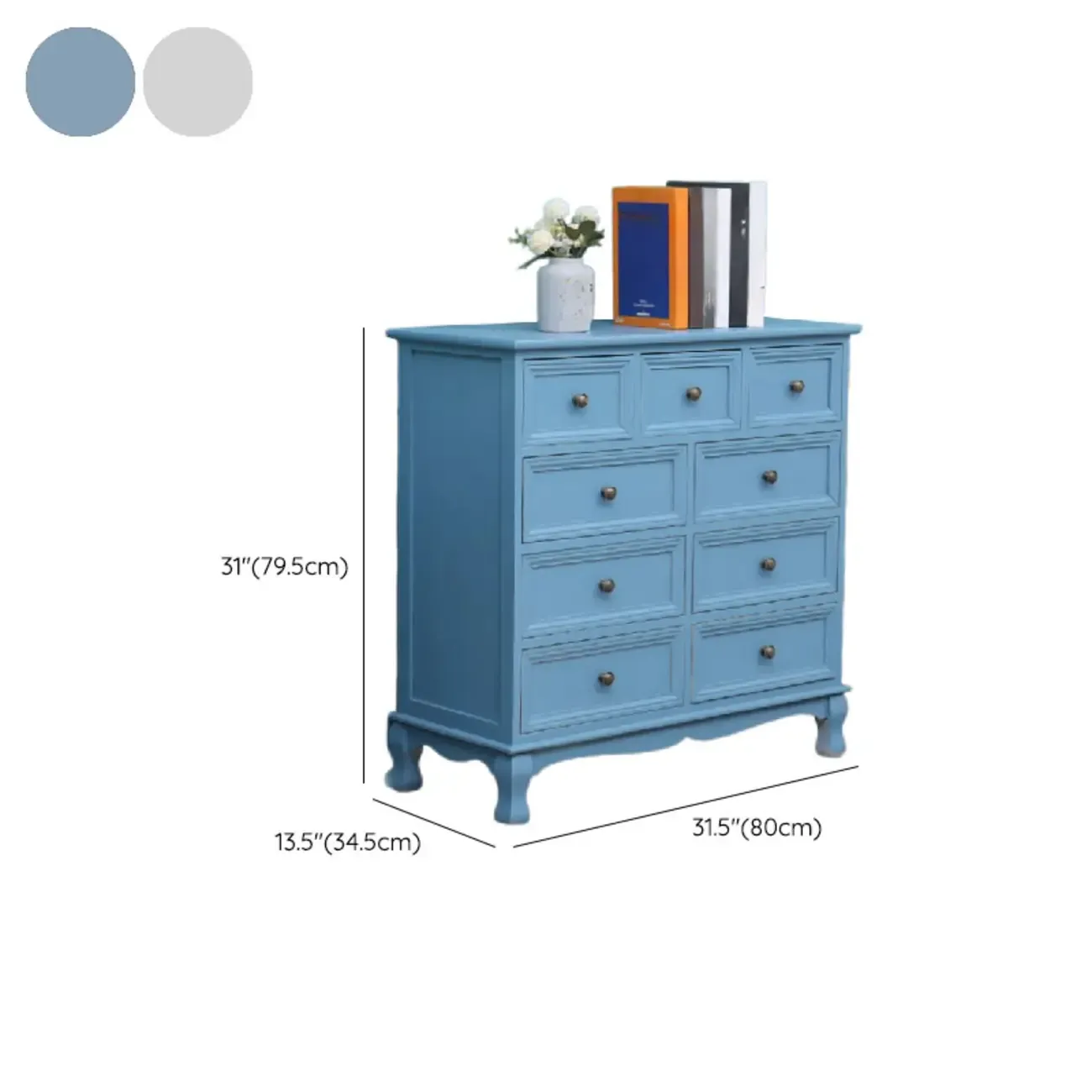 Rustic Wooden White Accent Cabinet with Multiple Drawers Image - 39