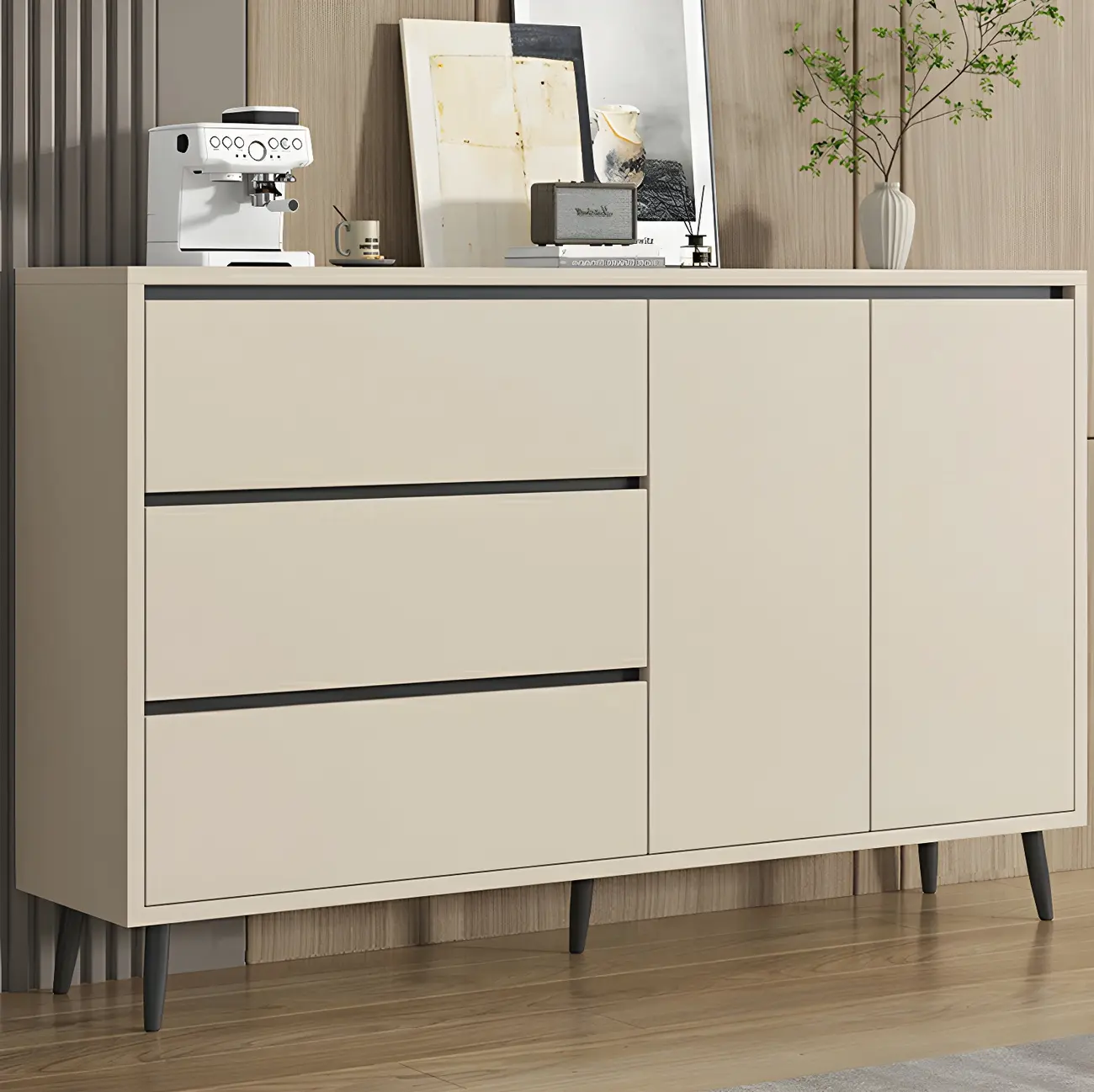 Modern Wooden Sideboard with Multi-Drawers and Cabinets Image - 5 | homeyfad