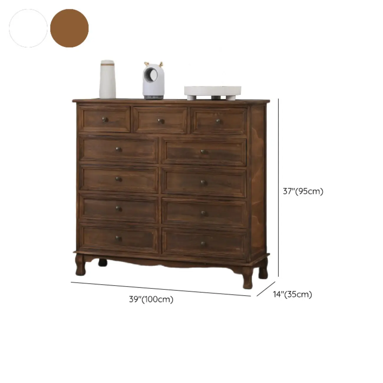 Rustic Wooden White Accent Cabinet with Multiple Drawers Image - 41 | homeyfad